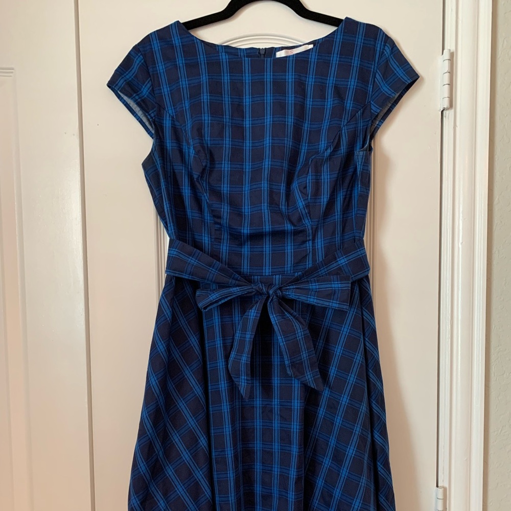 Retro plaid fit and flare a-line dress size XL Dressystar